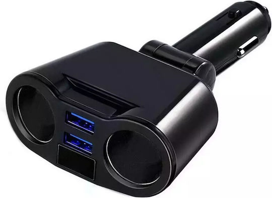 Φορτιστής Αυτοκινήτου 100W 3.1A με Θύρες: 2xUSB-A 2xΑναπτήρα