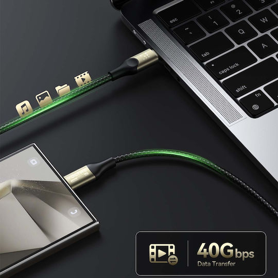 Voltme Braided USB 4 Video Cable USB-C Male - USB-C 240W PD Black 1.2m C2198