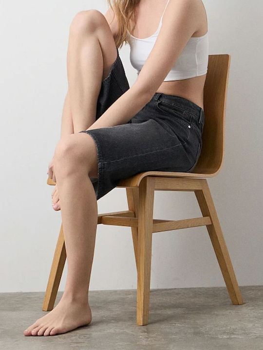 Damen Bermuda Jean Black Denim