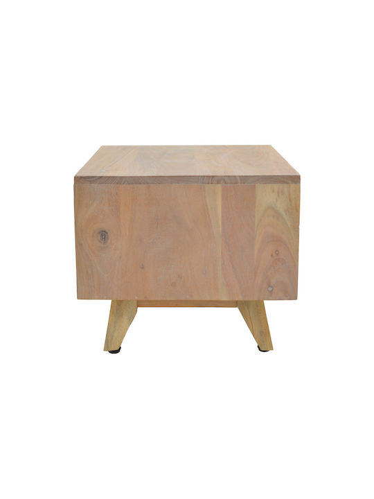 Κομοδίνο Emira από Μασίφ Ξύλο Μπεζ 40x40x35cm 376-000001