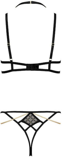 Kotek 2-teiliges Dessous-Set Schwarz Gold Tp101