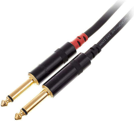 Cordial Cable 2 x 6.3mm male - 6.3mm male 1.5m (CFY 1.5 WPP)