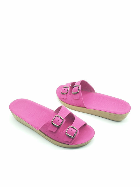 Women's Flat Sandals in Fuchsia Color