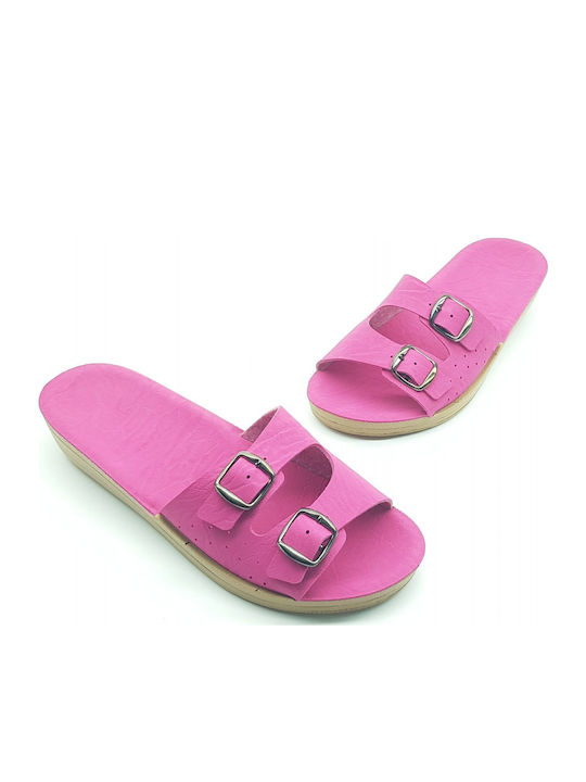 Women's Flat Sandals in Fuchsia Color
