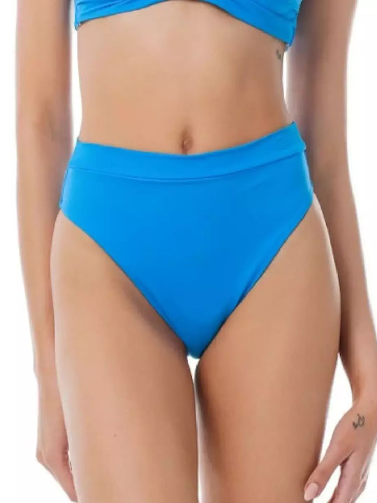 Solids Bikini Slip Hohe Taille Blue