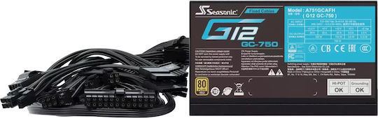 Seasonic G12 GC 750W Black Computer Power Supply Full Wired 80 Plus Gold