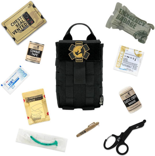 Rhino Rescue Car First Aid Kit Bag with Components Suitable for First Aid QF-001