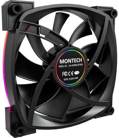 Montech Case Fan 120mm (1600rpm / 59cfm) με ARGB Φωτισμό και Σύνδεση 4-Pin PWM 3τμχ