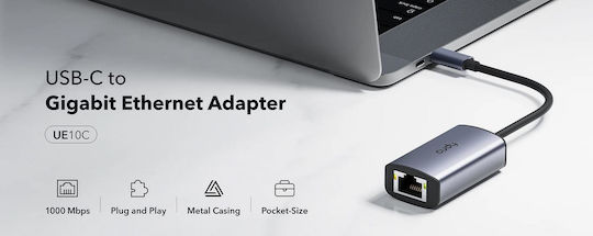 Cudy UE10C USB-C Network Adapter with Wired Ethernet Connection