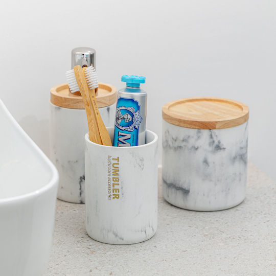 Estia Marble Настолен Чаша за нея от Резин Бял