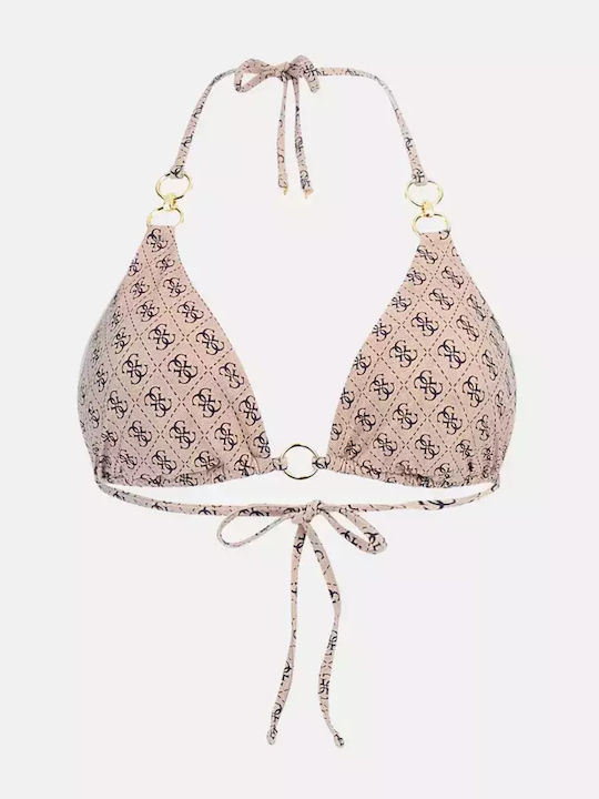 Padded Triangle Bikini Top Beige