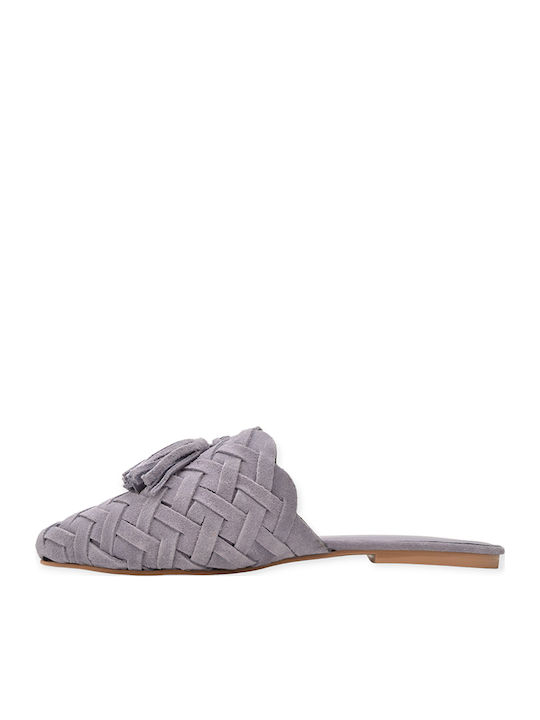 Flat Suede Mules σε Λιλά Χρώμα