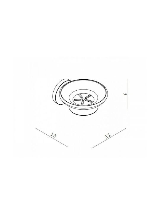 Langberger Series 108 Σαπουνοθήκη Επιτοίχια Γυάλινη Ασημί