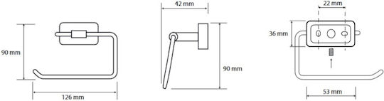Bemeta De perete Suport de hârtie Metal Argintiu
