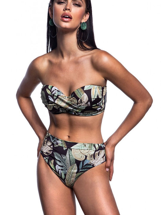 Beyond Chic Bikini Slip High Waist Khaki
