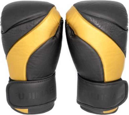 Fujimae Boxing Gloves Leather for Match Black