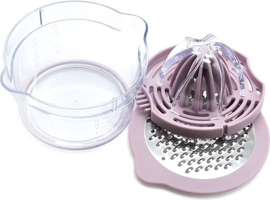 mediLOGIC Storcător de fructe clasic Lămâie / Portocaliu / Var cu Recipient din Plastic în Culoare Roz
