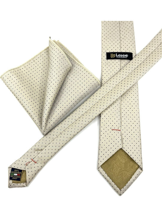 Legend Accessories Комплект Мъжки Кравати Отпечатани в Бежов Цвят