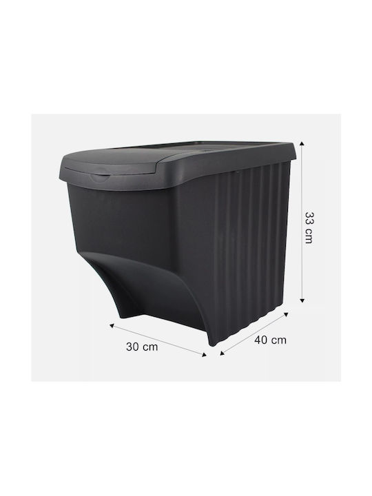 Excellent Houseware Coș de Gunoi Plastic Negru 20lt 1buc