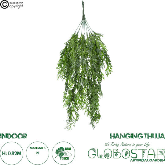 Globostar Artificial Garden Thuja Hanging Branch 20616 Artificial Hanging Decorative Thuja Branch Y82cm Set of 2 Pieces