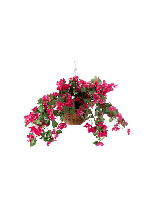 Globostar Künstlicher Garten Rhododendron Hängende Pflanze 20634 Künstliche Hängende Dekorative Pflanze Rosenbusch Y60cm