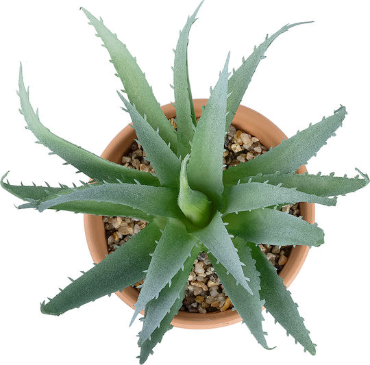 Globostar Artificial Garden Succulent Aloe Potted Plant 21053 Διακοσμητικό Φυτό Αλόη Φ15 X Υ19cm
