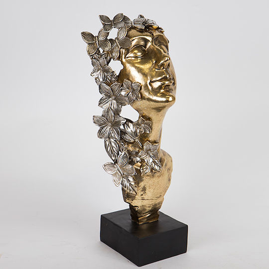 Sculptură Decorativă din Rășină Femeie Fluturi Flori Aur-Negru-Argintiu 16.5x13x40cm 13919 752-27027 Sculptură Decorativă din Rășină Femeie Fluturi Flori Aur-Negru-Argintiu 16.5x13x40cm 13919 752-27027