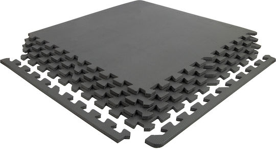 AMILA Δάπεδα Παζλ Γυμναστηρίου Μαύρα 60x60x1.2cm 4τμχ