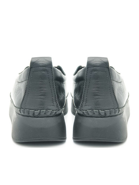 Γυναικεία Slip-On Δερμάτινα Μαύρα