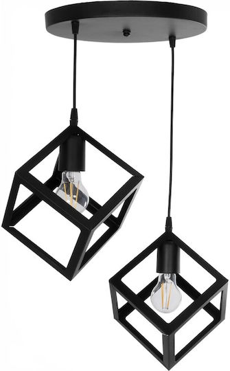 GloboStar Dise Pendant Light Black with Socket E27 30x30x70cm