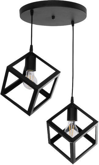 GloboStar Dise Pendant Light Black with Socket E27 30x30x70cm