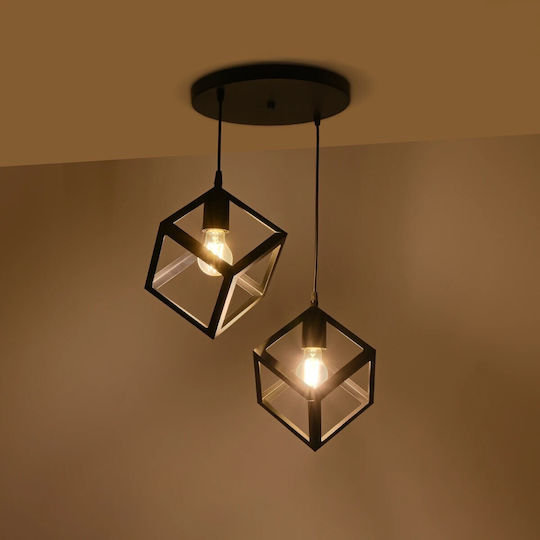 GloboStar Dise Pendant Light Black with Socket E27 30x30x70cm