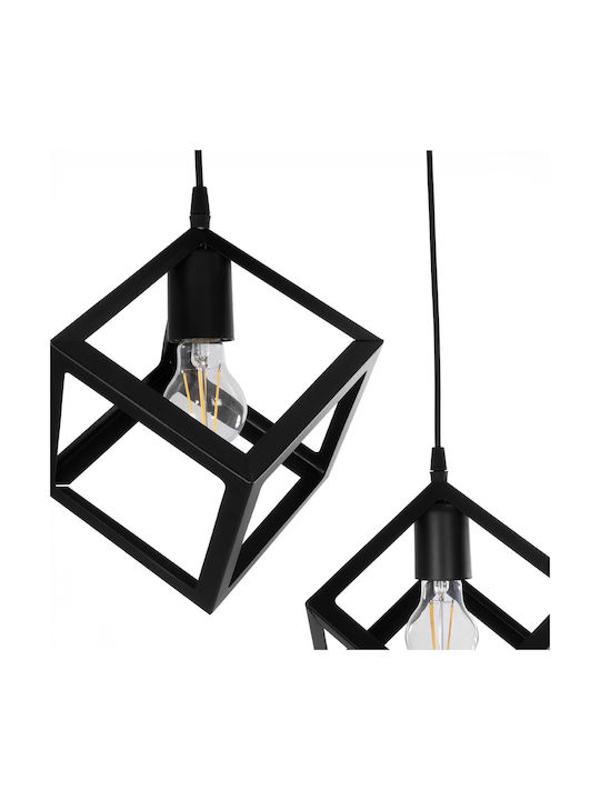 GloboStar Dise Hängelampe Schwarz mit Fassung E27 30x30x70cm.