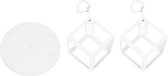 GloboStar Dise Pendant Light White with Socket E27 30x30x70cm