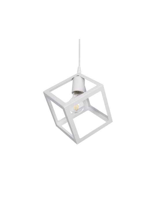 GloboStar Dise Hängelampe Weiß mit Fassung E27 18x18x68cm.