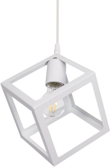 GloboStar Dise Κρεμαστό Φωτιστικό Λευκό με Ντουί E27 18x18x68εκ.