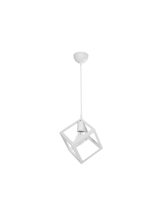 GloboStar Dise Hängelampe Weiß mit Fassung E27 18x18x68cm.