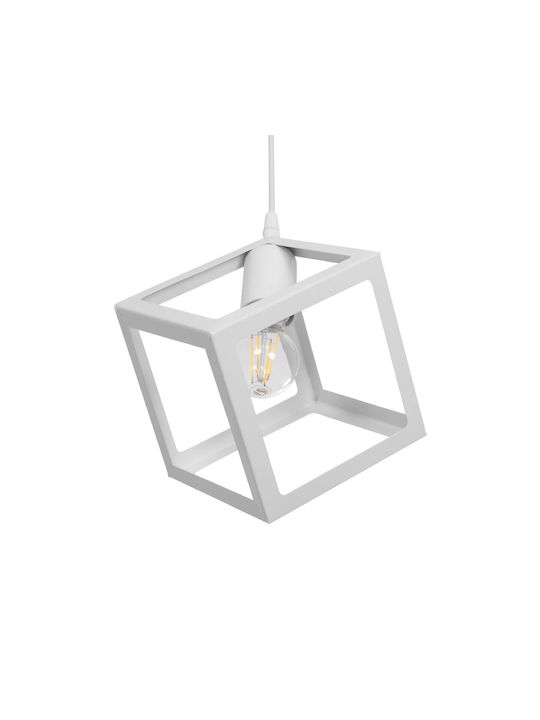 GloboStar Dise Hängelampe Weiß mit Fassung E27 18x18x68cm.
