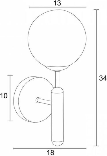 ArkoLight Modern Lamp Wall with Socket G9 Gold 13cm