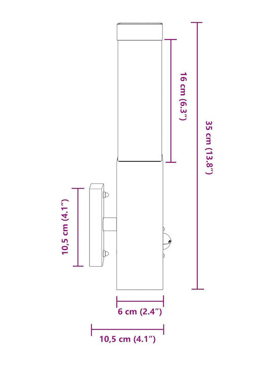 vidaXL Wall-Mounted Outdoor Light IP44