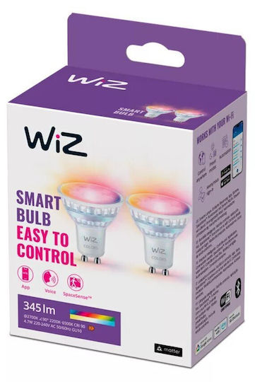 WiZ Smart Bulbs LED for GU10 Socket and PAR16 Shape RGB Dimmable 2 Pieces