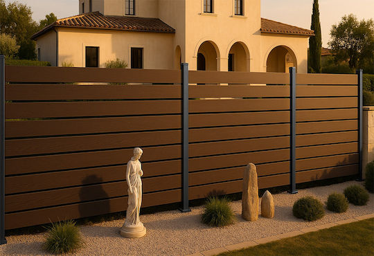 Newplan 90110 Ограда Deck Материали За Ограда На Градина От WPC 360x12x2см Кафяв