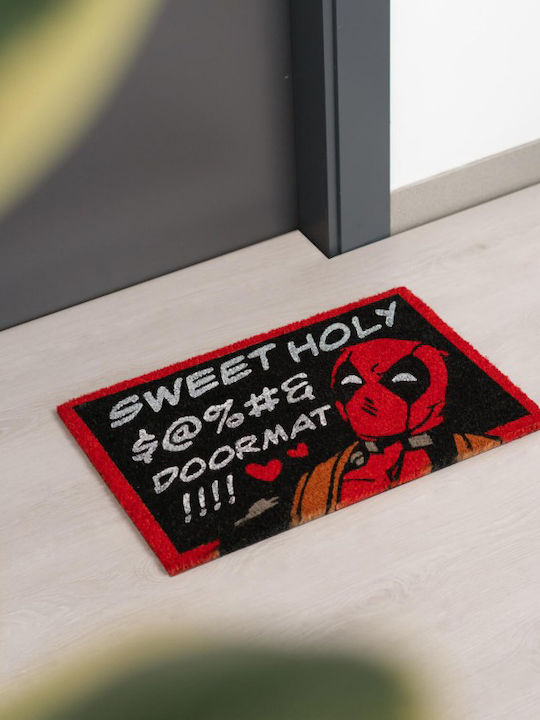 Grupo Erik Doormat Made of Coconut Tree with Non-Slip Backing Marvel Deadpool Multicolour 40x60cm Thickness 20mm