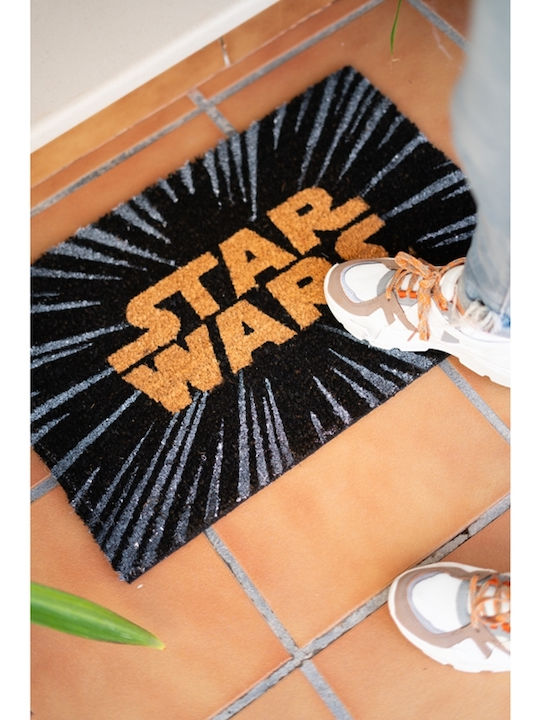 Grupo Erik Entrance Mat made of Coir with Anti-slip Backing Star Wars Logo Black 40x60cm
