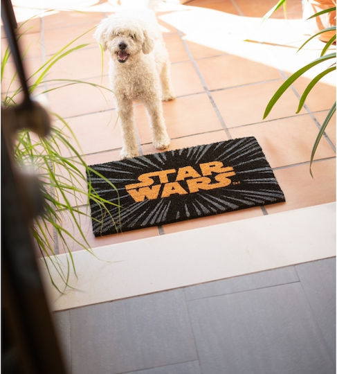Grupo Erik Covor de Intrare din Cocos cu Suport Antiderapant Star Wars Logo Negru 40x60buc