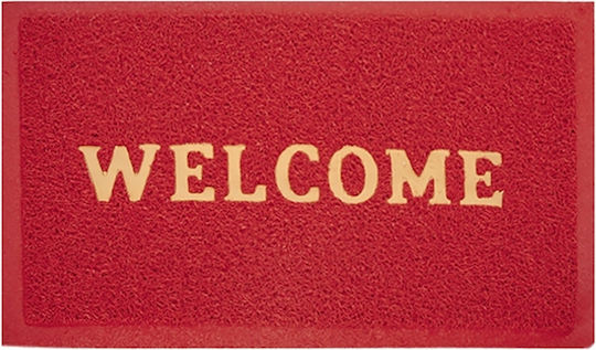 HOMie Fußmatte Teppich mit rutschfester Unterlage Welcome Red 37x57cm