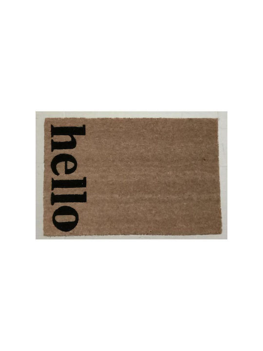 TnS Entrance Mat made of Coir with Anti-slip Backing Welcome Beige 40x60cm