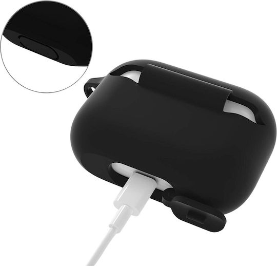 Husă cu cârlig în culoarea Negru pentru Apple AirPods Pro