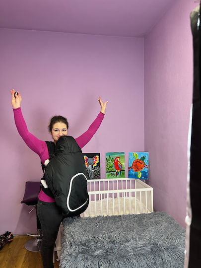 Много дебел калъф слинг кенгуру ерго раница черен 0-1 година