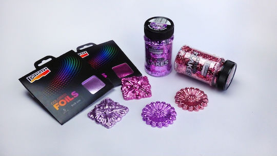 Metallicblätter Farbige Flocken Pentart 100 ml Pink